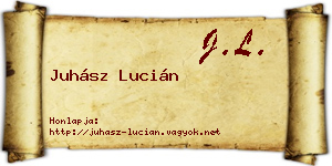 Juhász Lucián névjegykártya